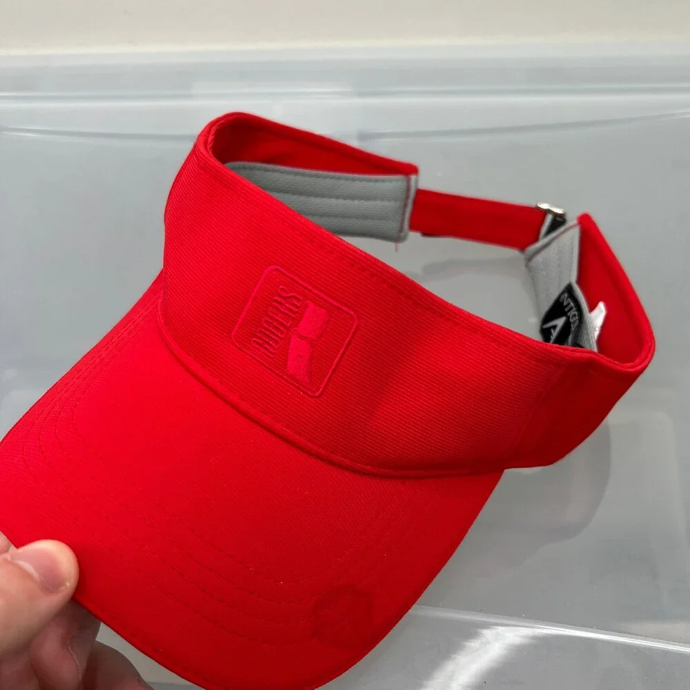 Antigua Rogers Visor Mens Adjustable Red‎ Strap Cap Farm Equipment Seed Tractor